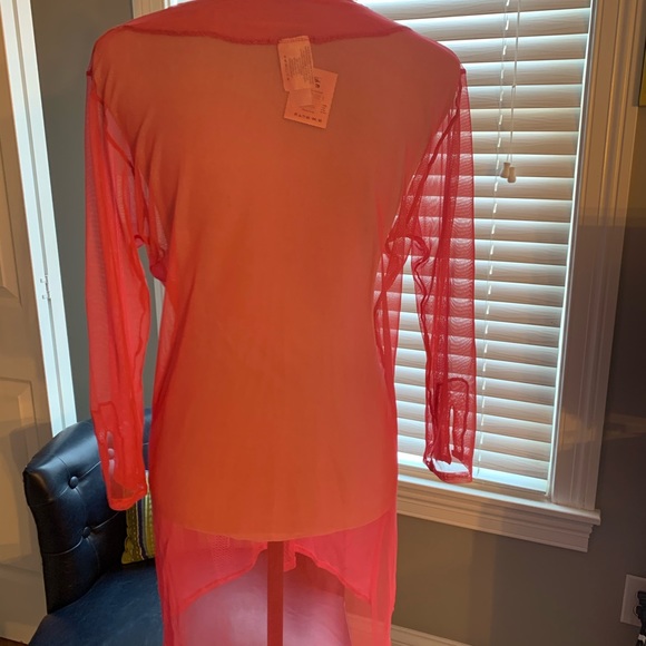 Coral mesh swim coverup. Size Medium - Picture 4 of 11